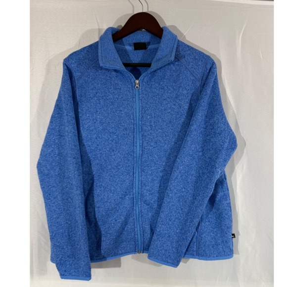 Eddie Bauer Womens XL Blue Fleece Full Zip Jacket Outdoor Activewear - Picture 1 of 10